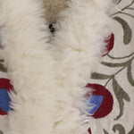 Gilet suzani con pelliccia di pecora BG101 WHITEWITHREDEMBROIDERY ZAZI 