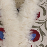 Gilet suzani con pelliccia di pecora BG101 WHITEWITHREDEMBROIDERY ZAZI 