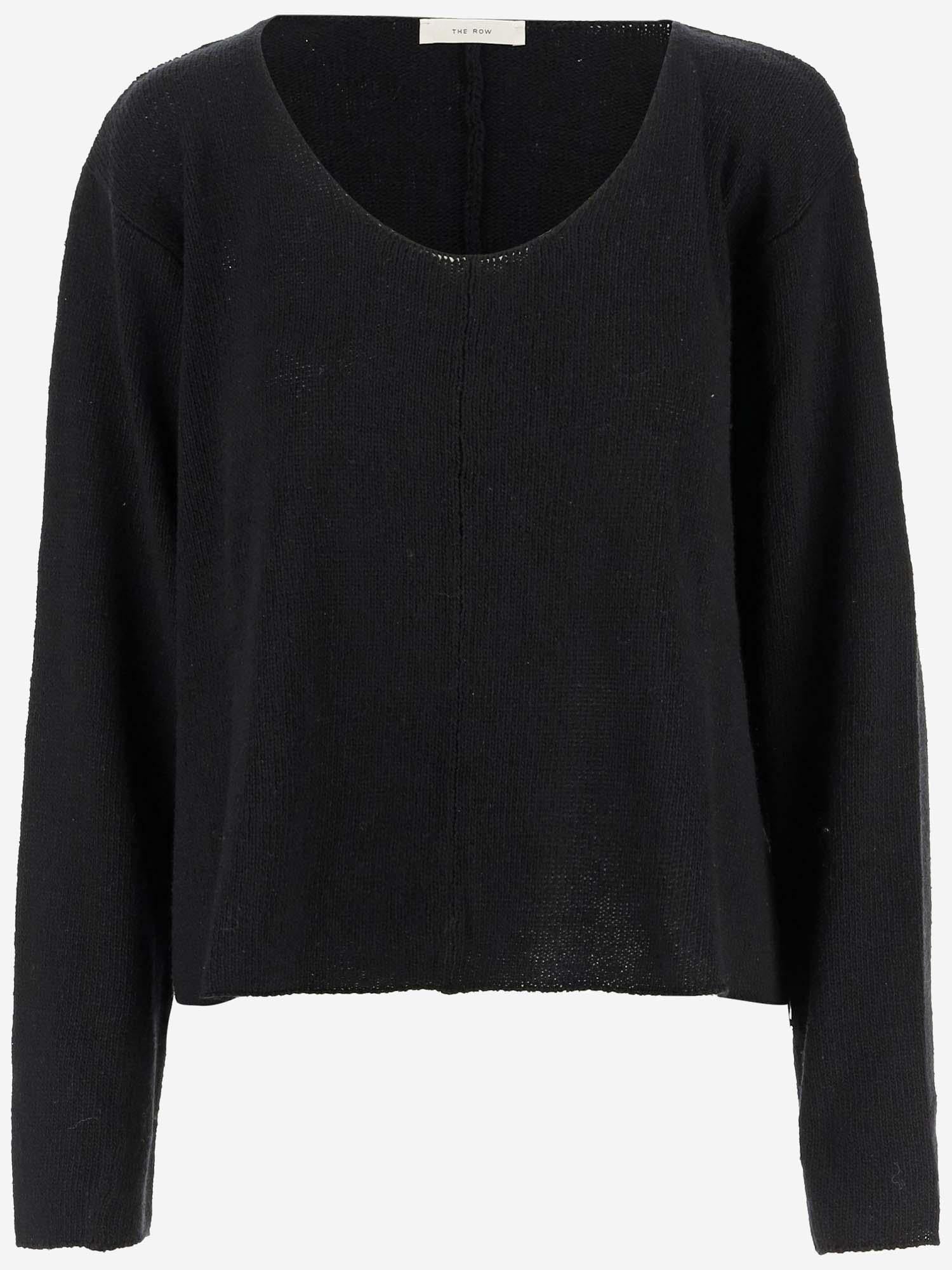 MAGLIONE IN SETA 7830Y689 BLK THE ROW 
