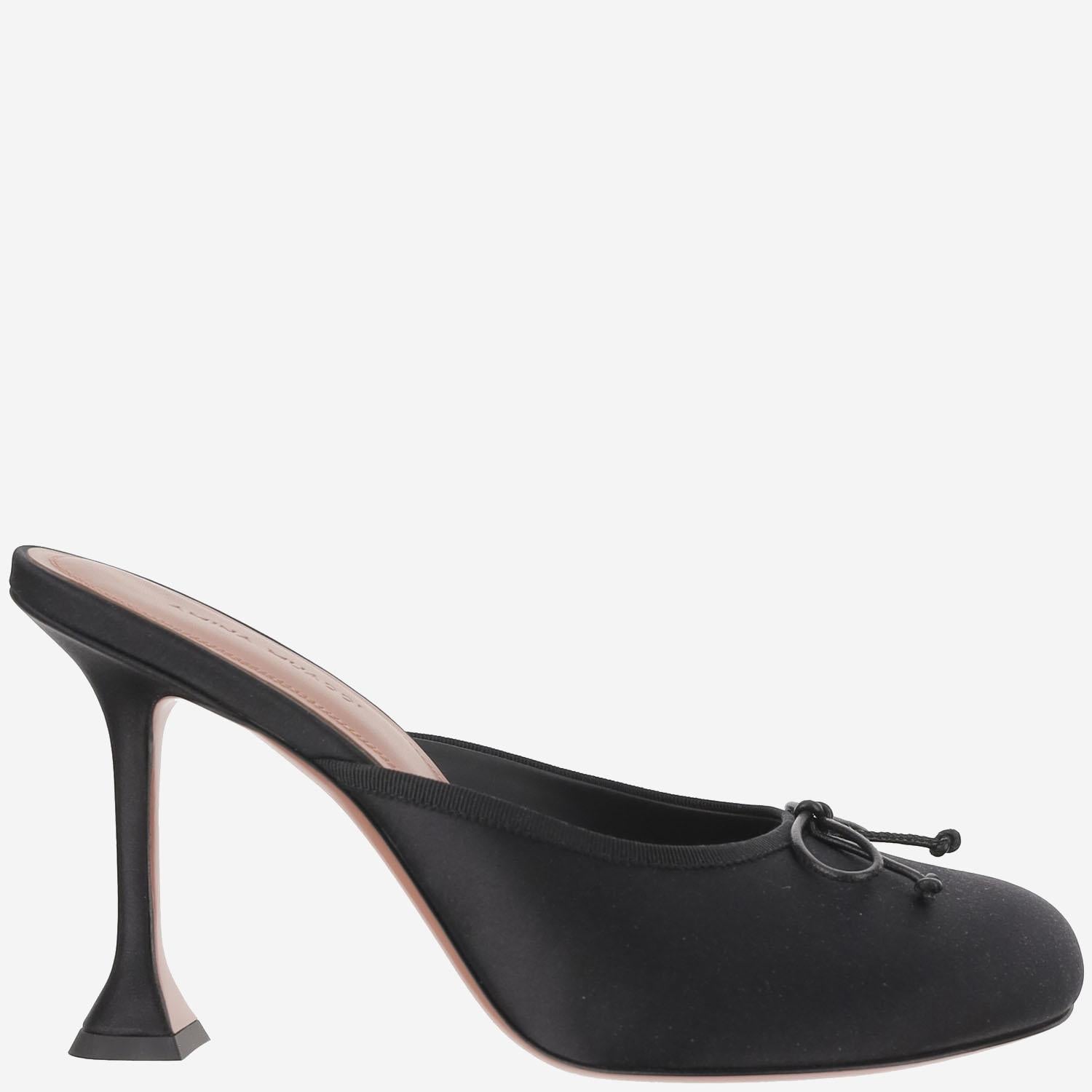 Lila Slingback in raso LILASLIPPER BLACK AMINA MUADDI 