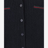 CARDIGAN IN MISTO COTONE E LANA CON DETTAGLI WEB 828452 XKEZ54180 GUCCI KIDS 