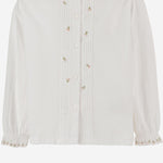 CAMICIA IN COTONE CON DETTAGLI RICAMATI W05GBLW00018 102 BONPOINT KIDS 