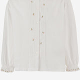 CAMICIA IN COTONE CON DETTAGLI RICAMATI W05GBLW00018 102 BONPOINT KIDS 