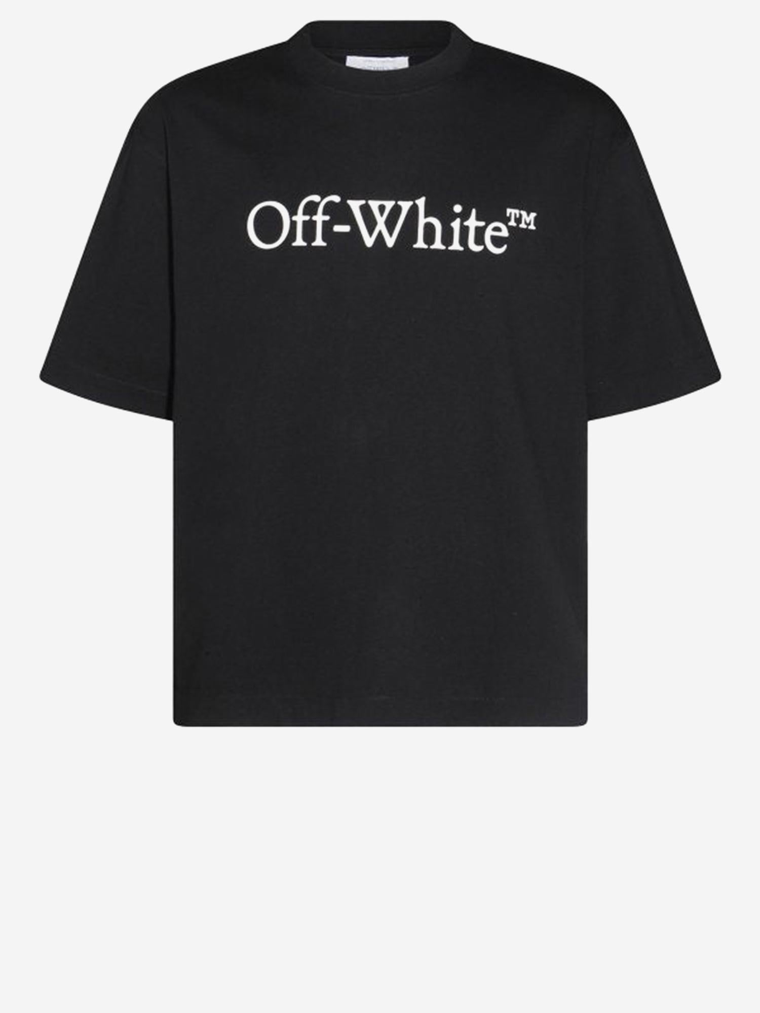 T-SHIRT IN COTONE CON LOGO OMAA120C99JER008 1001 OFF-WHITE 