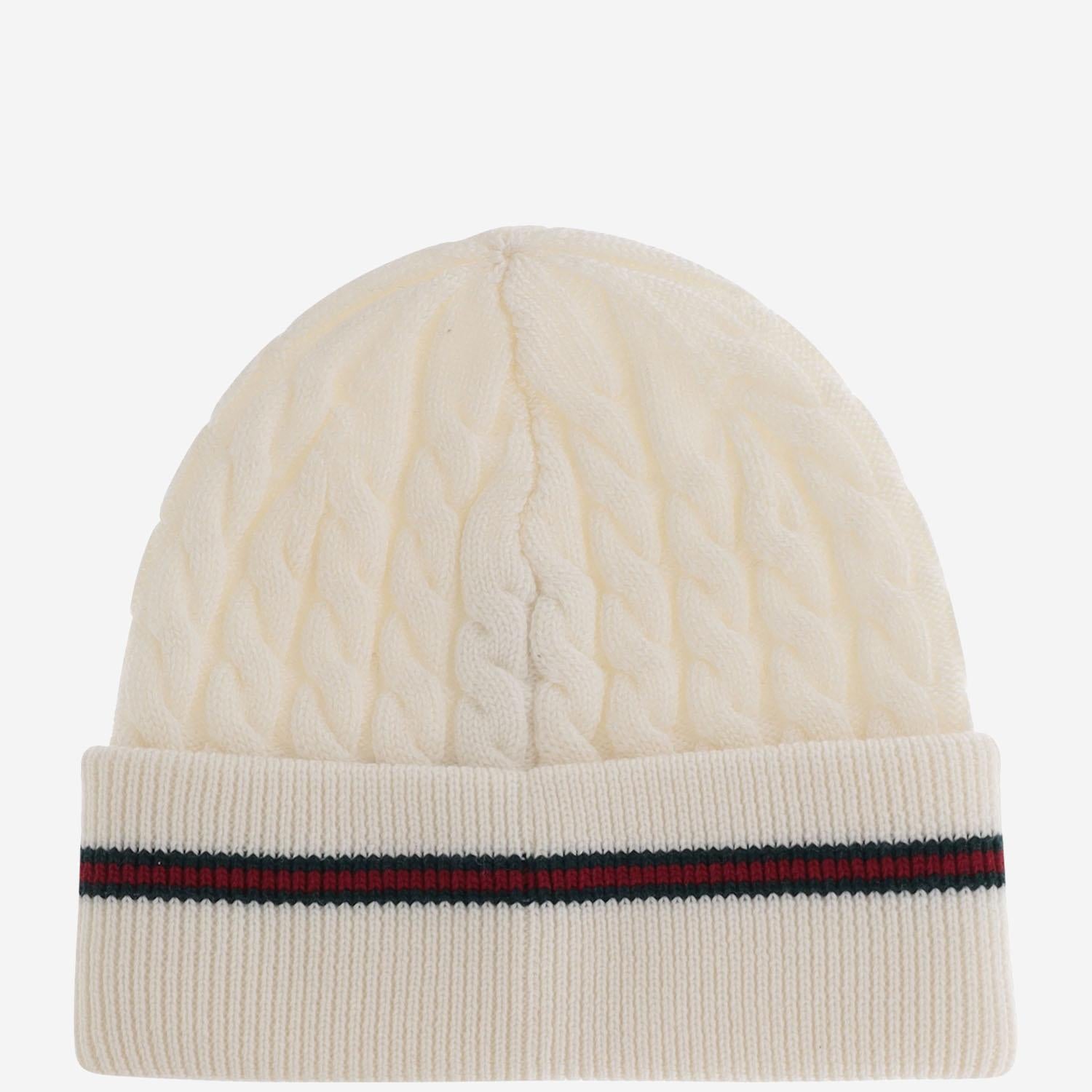 BEANIE  IN LANA CON NASTRO WEB 828912 4K2069166 GUCCI KIDS 