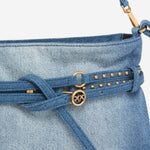 BORSA A SPALLA PICCOLA BELT BAG MINI IN DENIM 106177 A31GPJDQ PINKO 