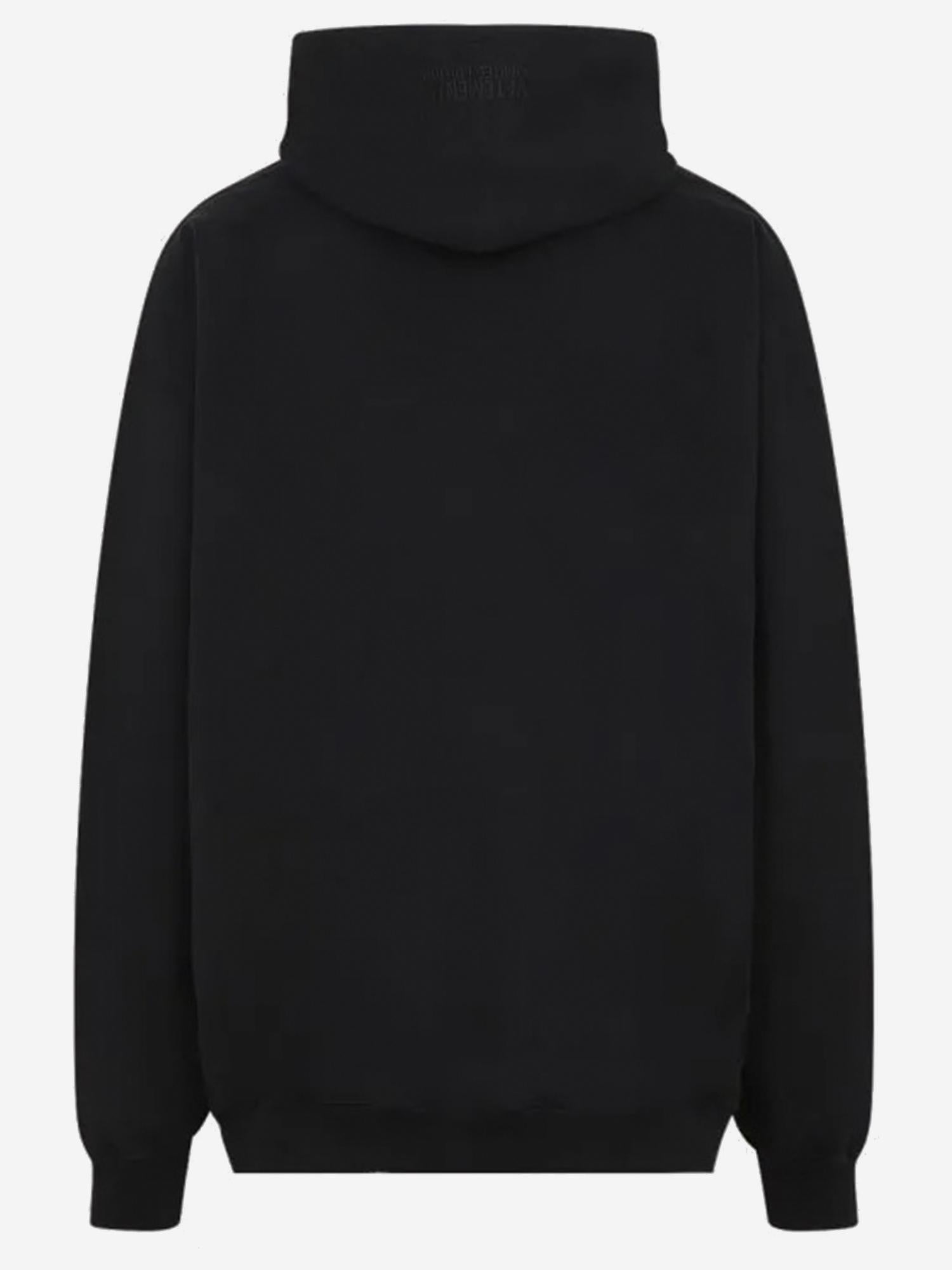 FELPA IN MISTO COTONE CON LOGO UE54HD100B BLACK VETEMENTS 