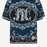 Camicia in twill di seta stampata 1022740 1A160965BE50 VERSACE 