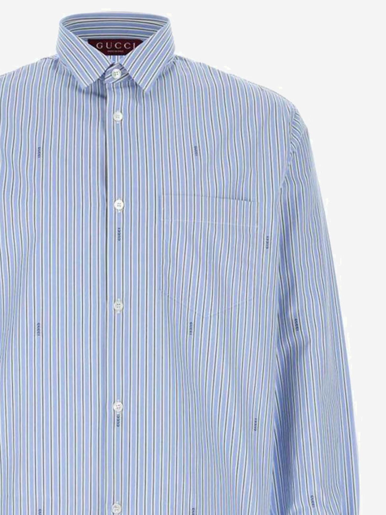 CAMICIA IN POPELINE DI COTONE A RIGHE 852714 ZAUBA4061 GUCCI 