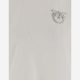 T-SHIRT IN COTONE CON RICAMO GIOIELLO LOVE BIRDS 103320 A2RNZ05 PINKO 