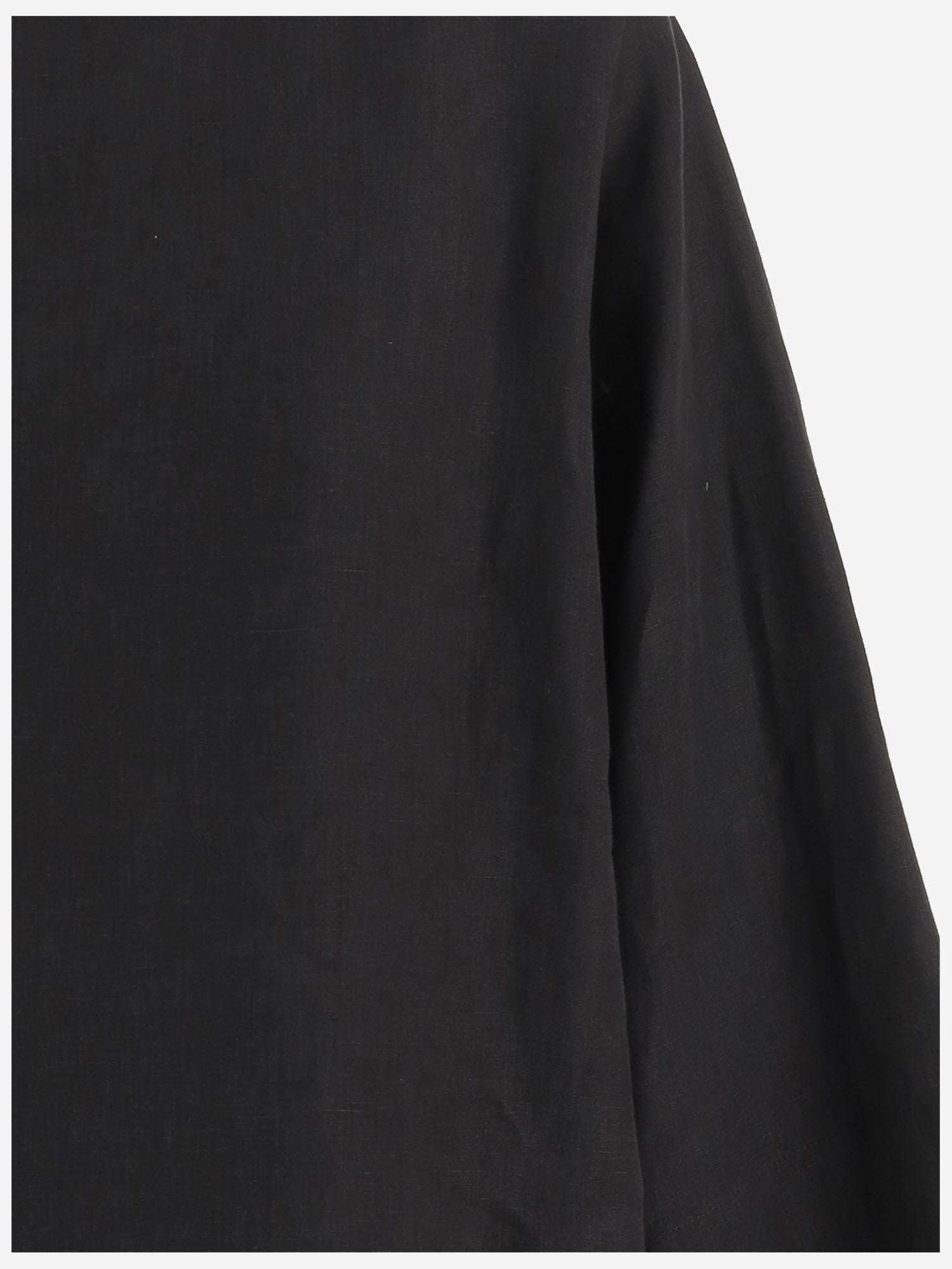 TOP JUNIA IN LINO 10843W4357 BLK THE ROW 