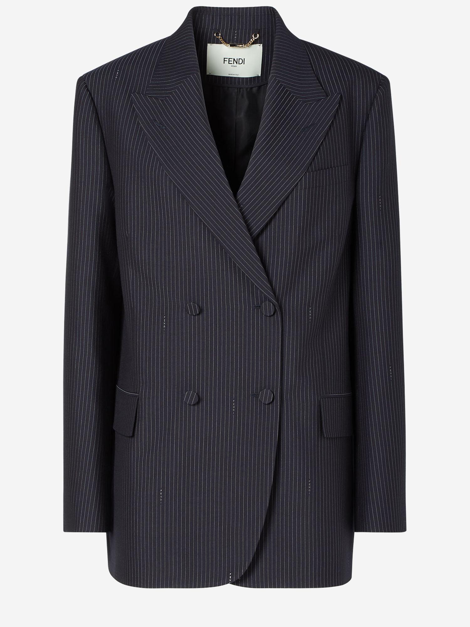 GIACCA BLAZER IN LANA GESSATA FJ7685 AW7IF0QG3 FENDI 