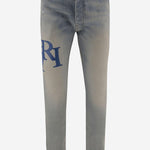 JEANS IN COTONE STRETCH CON LOGO AMDNSY 1114AntiqueIndigoBlue AMIRI 