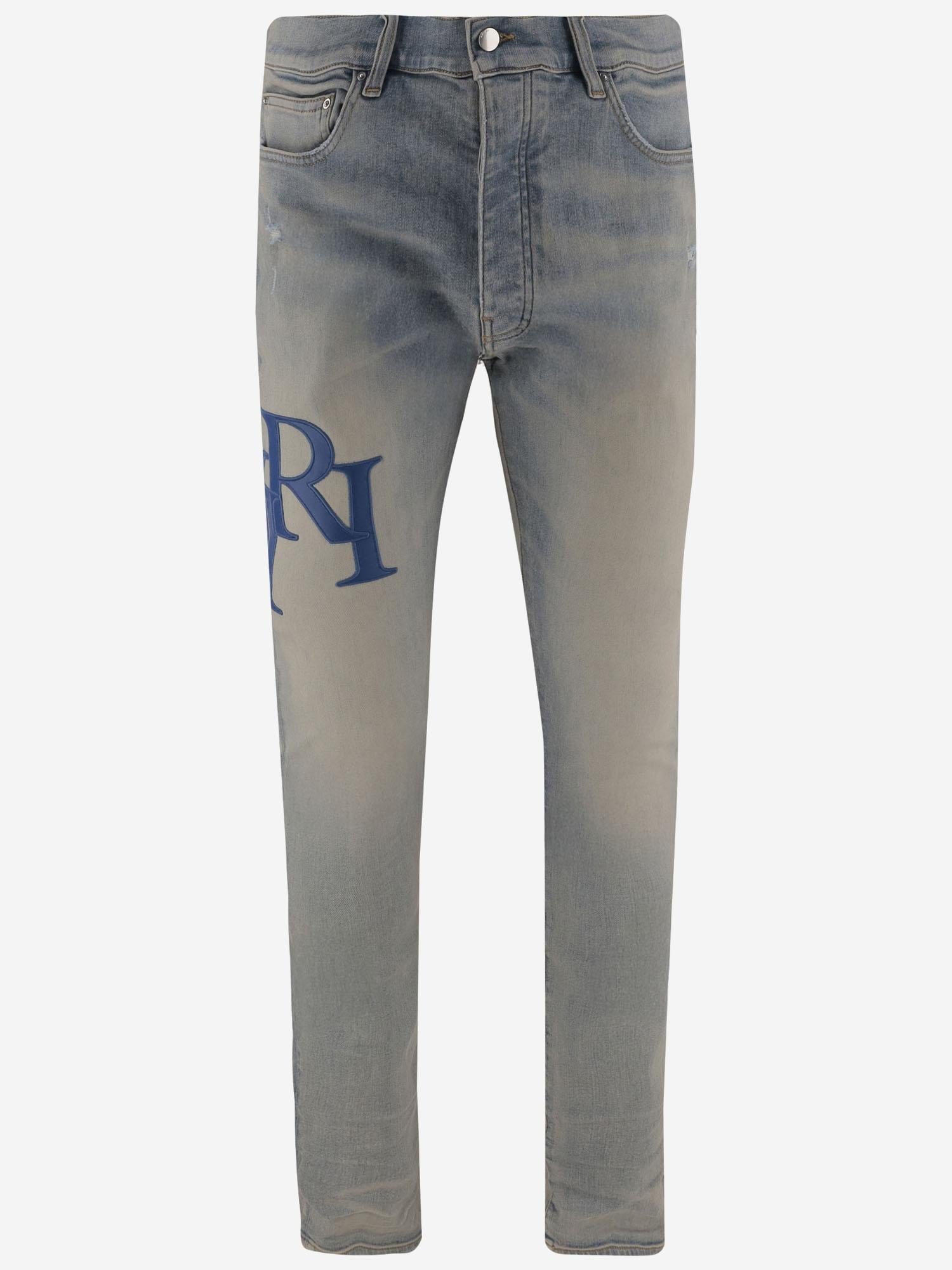 JEANS IN COTONE STRETCH CON LOGO AMDNSY 1114AntiqueIndigoBlue AMIRI 