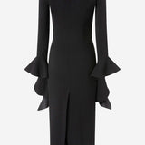 ABITO IN VISCOSA STRETCH CON VOLANT 105736 A2Q2Z99 PINKO 