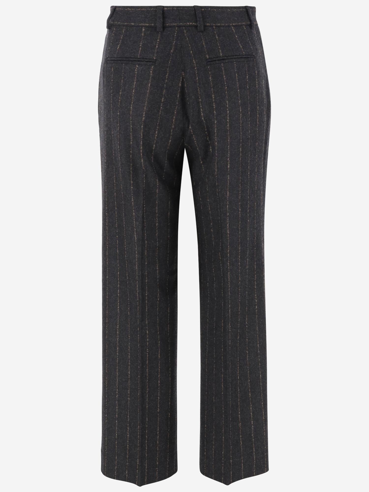 PANTALONI TEODORA IN LANA E CASHMERE A RIGHE TEODORA 5071673 QL2 