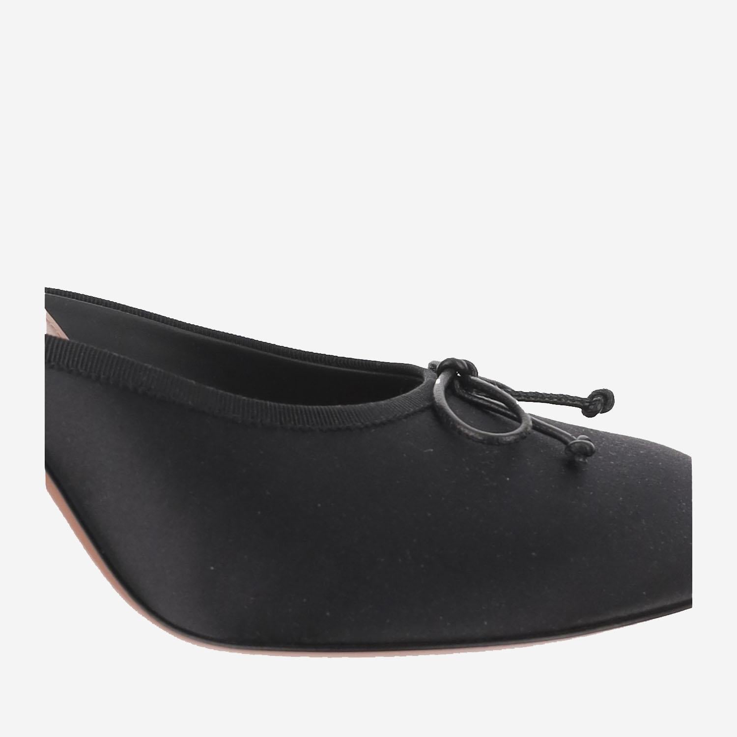 Lila Slingback in raso LILASLIPPER BLACK AMINA MUADDI 