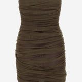 ABITO BUSTIER ARRICCIATO IN TULLE 783898 Y4C343217 SAINT LAURENT 