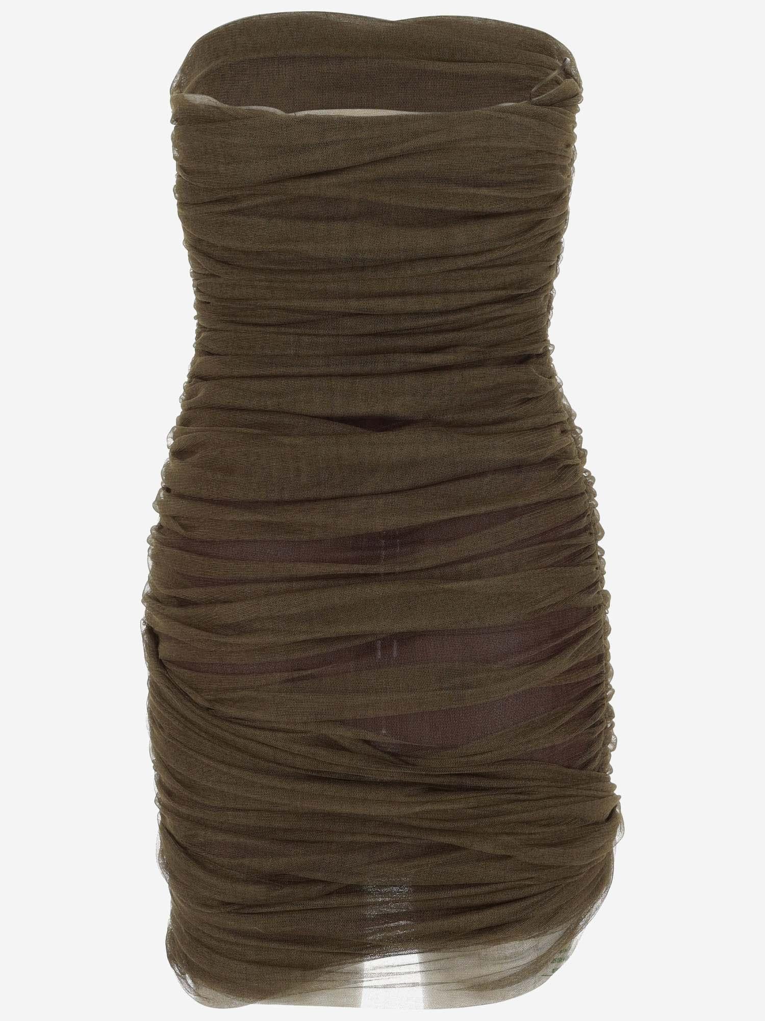 ABITO BUSTIER ARRICCIATO IN TULLE 783898 Y4C343217 SAINT LAURENT 