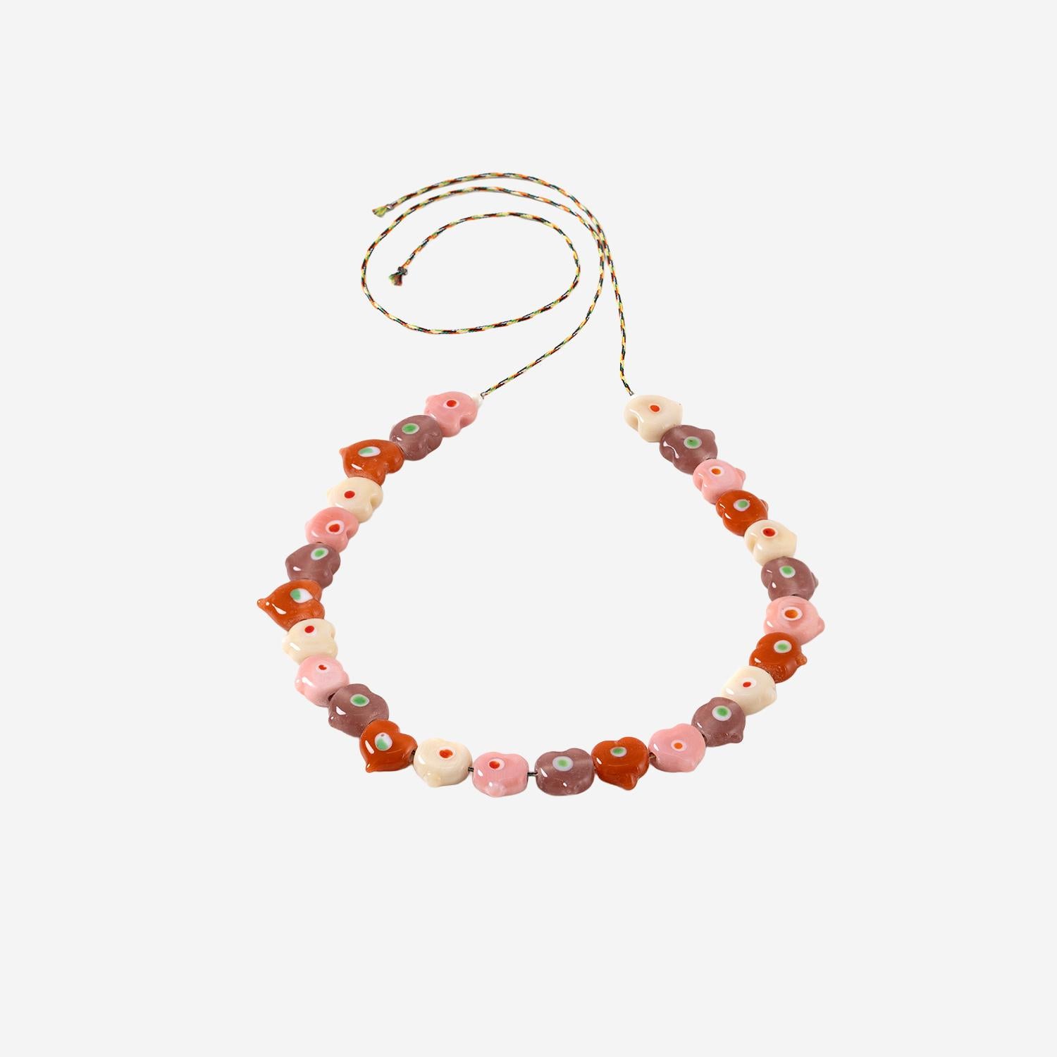 Collana con perle in vetro a forma di cuore MIXEDGLASSBEAD MULTIHEARTHEAD SORBET ISLAND 