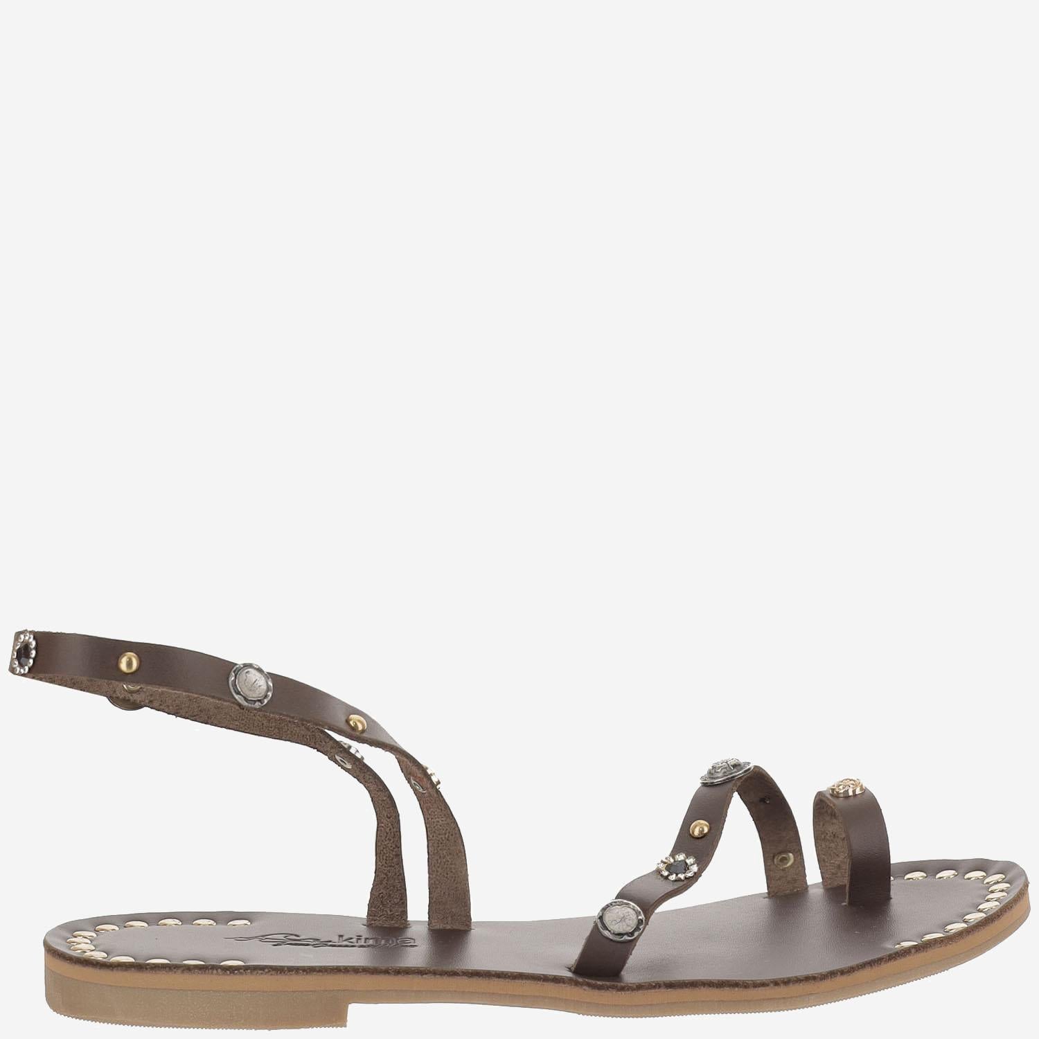 SANDALO ISABEL IN PELLE CON APPLICAZIONI ISABEL MORO KIMA 