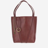 TOTE BAG CHLOÉ SPIN IN PELLE GRANATA CHC25SS811N84 6AW CHLOE 