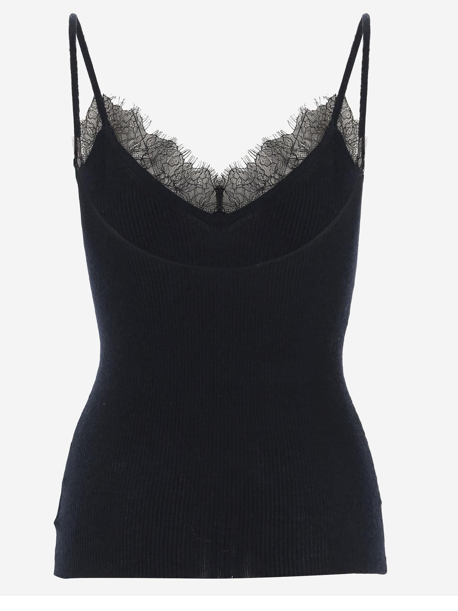 TOP IN CASHMERE CON BORDO IN PIZZO KNVS25352 3 ARCH4 