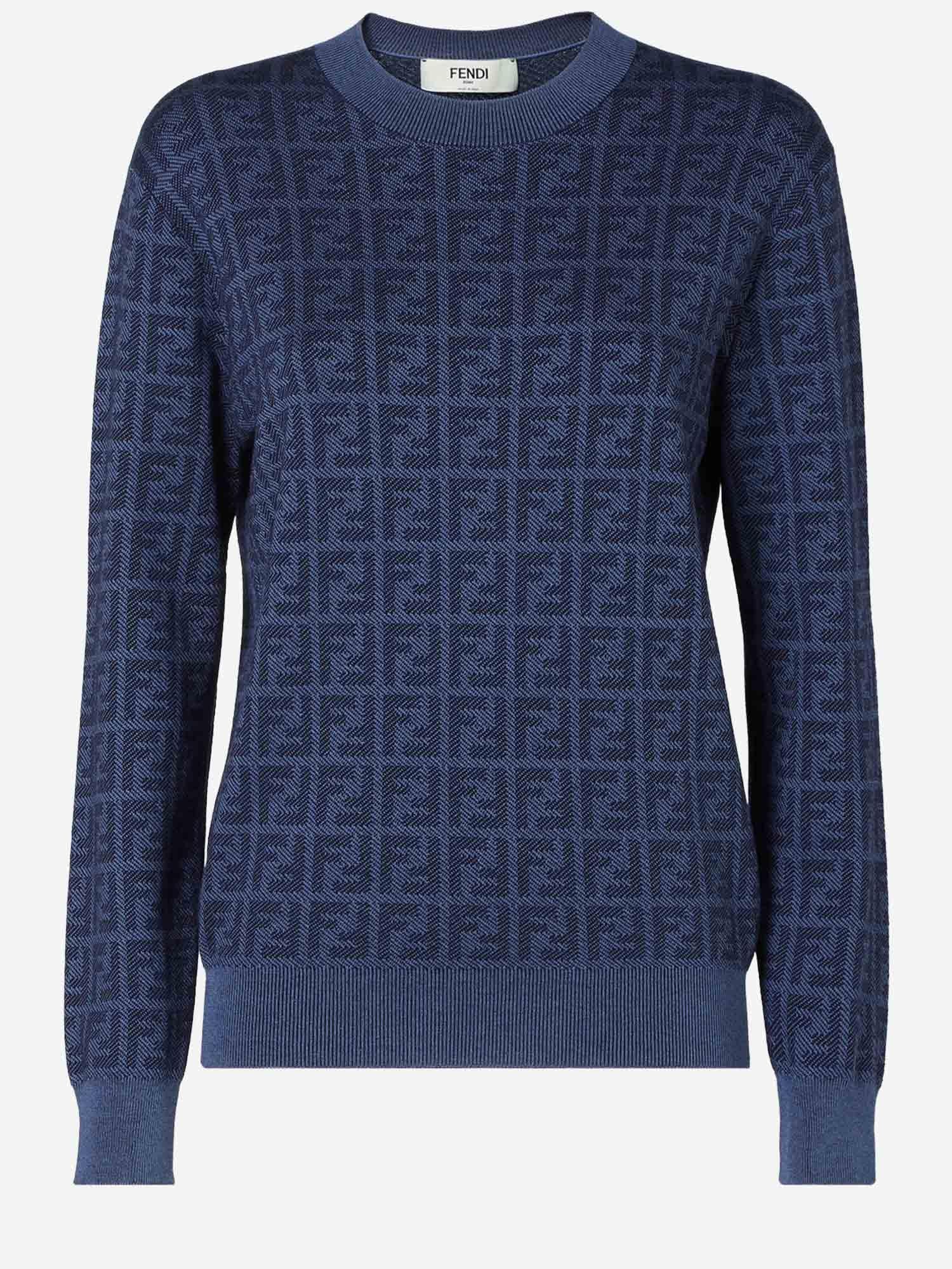 MAGLIA JUMPER IN LANA E SETA FZXE39 AYM1F1UKI FENDI 