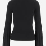 MAGLIA A COLLO ALTO CON MANICHE SVASATE A544M169A N0990 BLUMARINE 