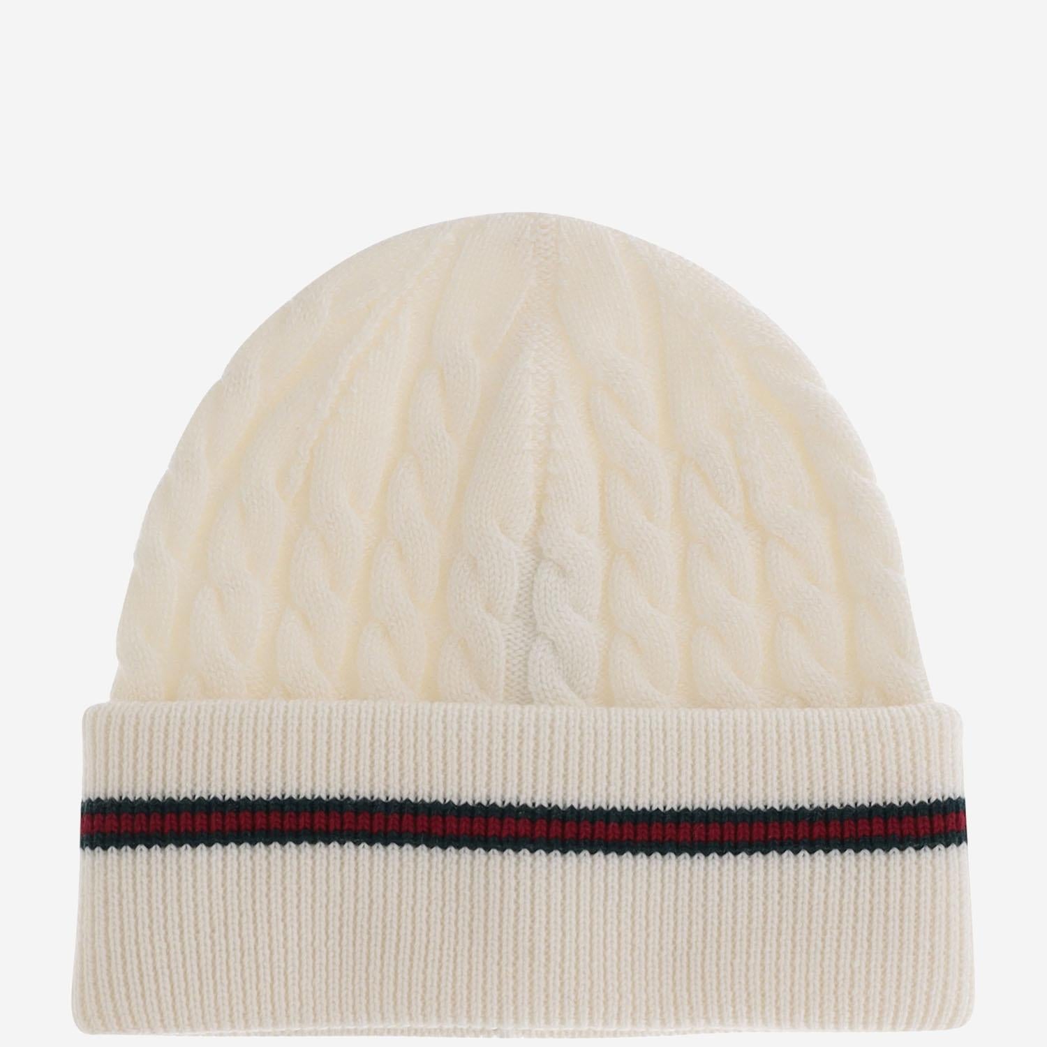 BEANIE  IN LANA CON NASTRO WEB 828912 4K2069166 GUCCI KIDS 
