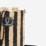 BORSA PICCOLA A SECCHIELLO IN RAFIA A RIGHE 8W2B0T03 IXUC8K VALENTINO GARAVANI 