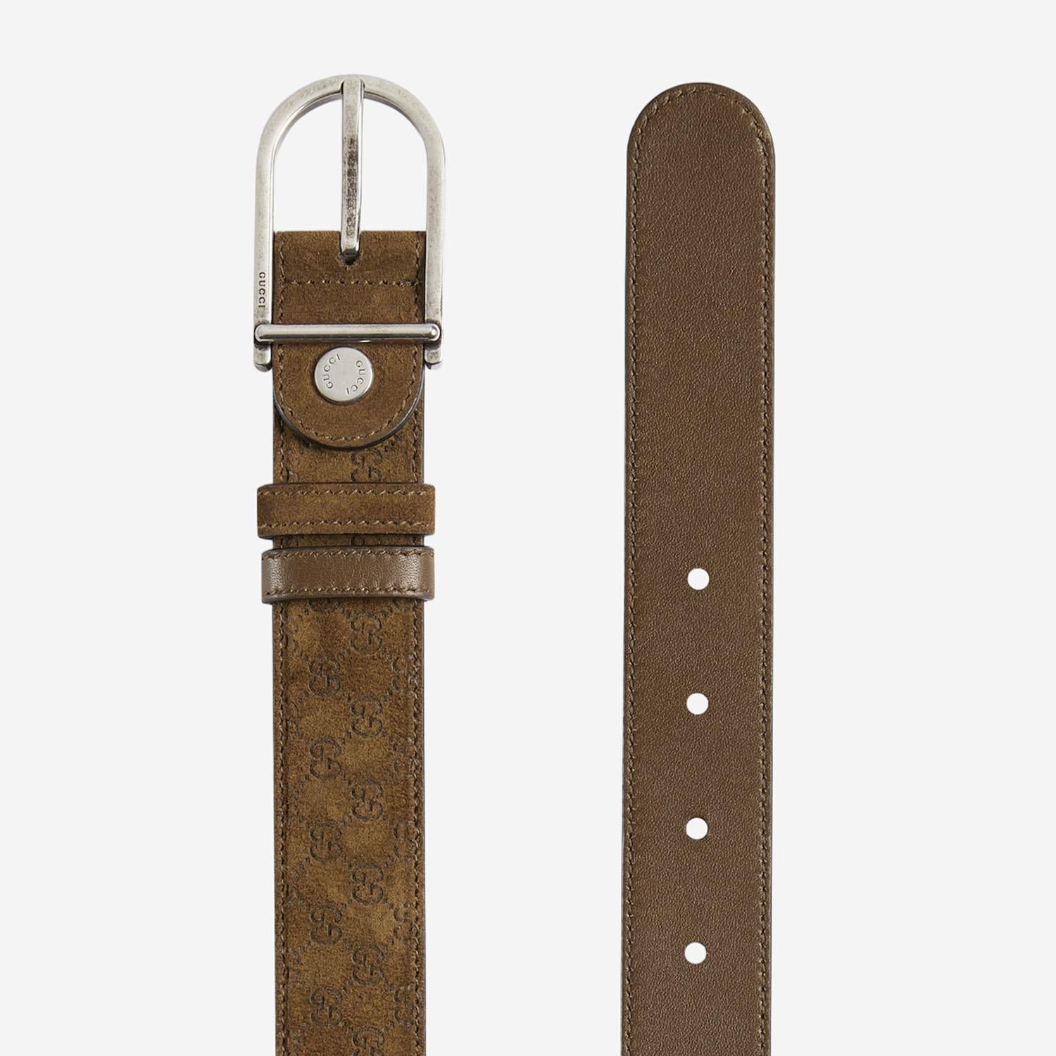 CINTURA REVERSIBILE CON FIBBIA ARROTONDATA 854734 AAFWJ2118 GUCCI 