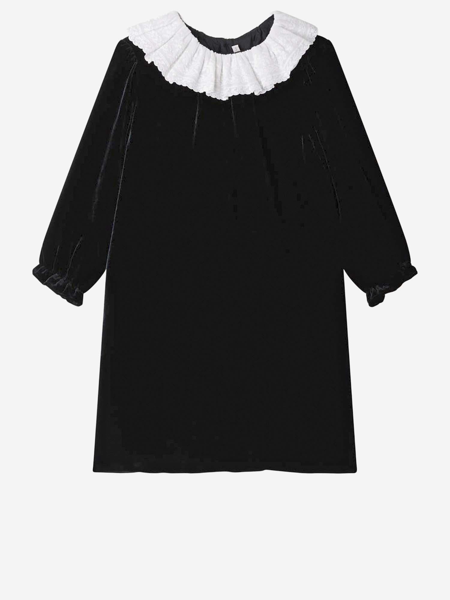 ABITO JAELYN IN VELLUTO DI SETA E VISCOSA W05GDRW00048 099 BONPOINT KIDS 