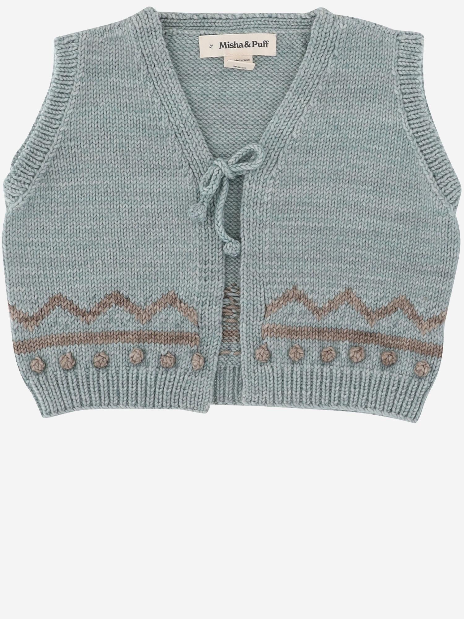 GILET IN LANA MERINO CON MOTIVO GRAFICO K1223W25 315 MISHA & PUFF KIDS 