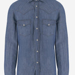 CAMICIA IN COTONE E LINO C0724D 11 FINAMORE 