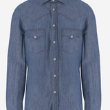 CAMICIA IN COTONE E LINO C0724D 11 FINAMORE 