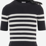 T-SHIRT IN MISTO COTONE STRETCH CON MOTIVO A RIGHE KN3328092 5970 PATOU 