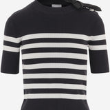 T-SHIRT IN MISTO COTONE STRETCH CON MOTIVO A RIGHE KN3328092 5970 PATOU 