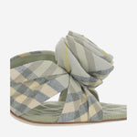 MULE MEWS ROSE IN MISTO LINO STRETCH CHECK 8101603 BREEZEIPCHECK BURBERRY 