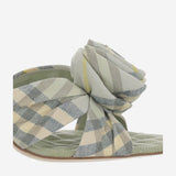 MULE MEWS ROSE IN MISTO LINO STRETCH CHECK 8101603 BREEZEIPCHECK BURBERRY 