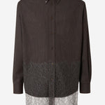 CAMICIA IN LANA GESSATA E PIZZO FS1332 AVK1F0DHP FENDI 