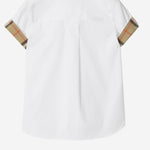 CAMICIA IN COTONE CON MOTIVO CHECK 8117167 WHITE BURBERRY KIDS 