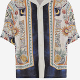 CAMICIA IN VISCOSA CON LOGO E STAMPA FANTASIA 80OALF04 CNF05004 JUST CAVALLI 