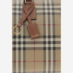 BORSA A MANO IN MISTO COTONE CON MOTIVO CHECK 8119049 VNTGCHKBRIARBROWN BURBERRY 