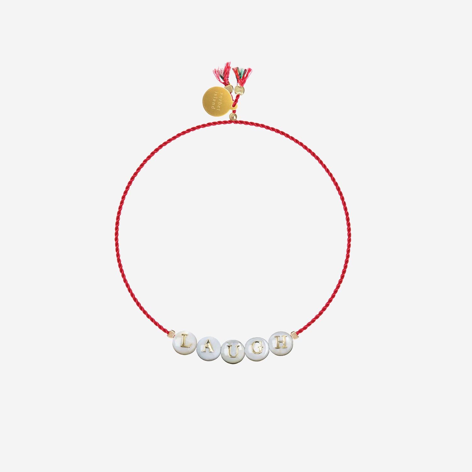 BRACCIALE SHELL CON PERLE IN VETRO SHELLLAUGH  SORBET ISLAND 