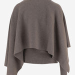 MAGLIONE ASIMMETRICO IN LANA CON COLLO ALTO E DRAPPEGGIO LATERALE 321925 BEIGE MAGDA BUTRYM 