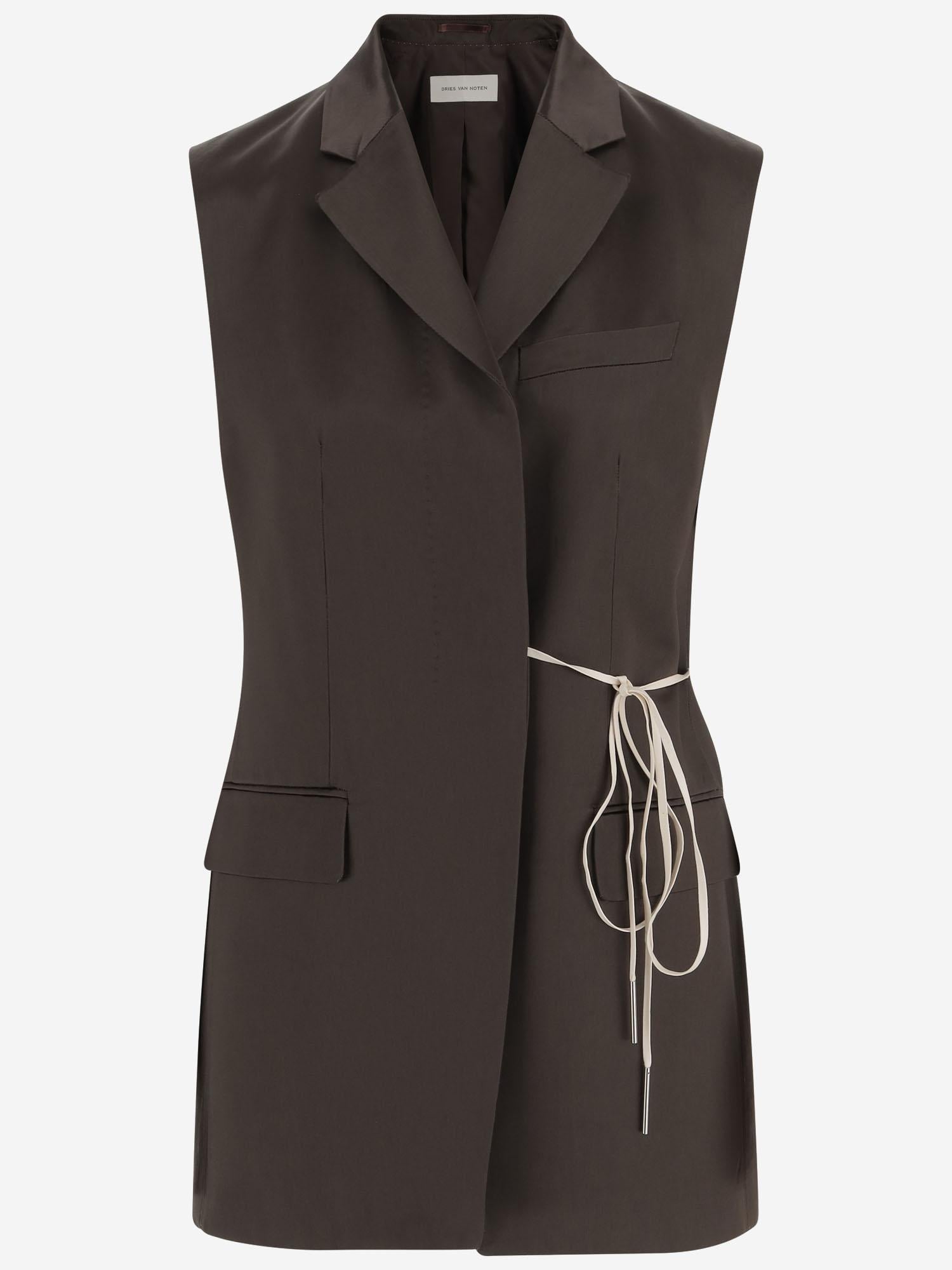 GILET IN VISCOSA CON REVER 010436 2071606* DRIES VAN NOTEN 