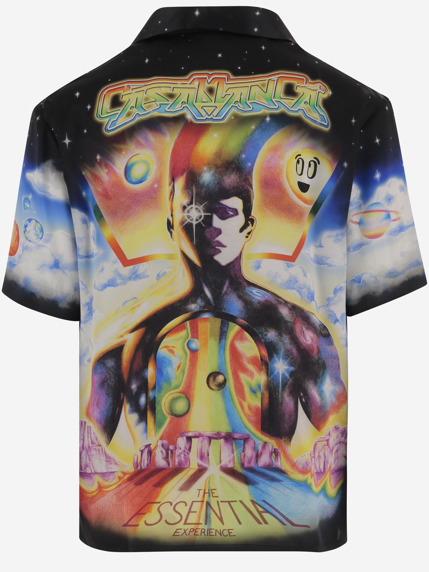 CAMICIA IN SETA CON STAMPA GRAFICA MSP26SH003 07 CASABLANCA 