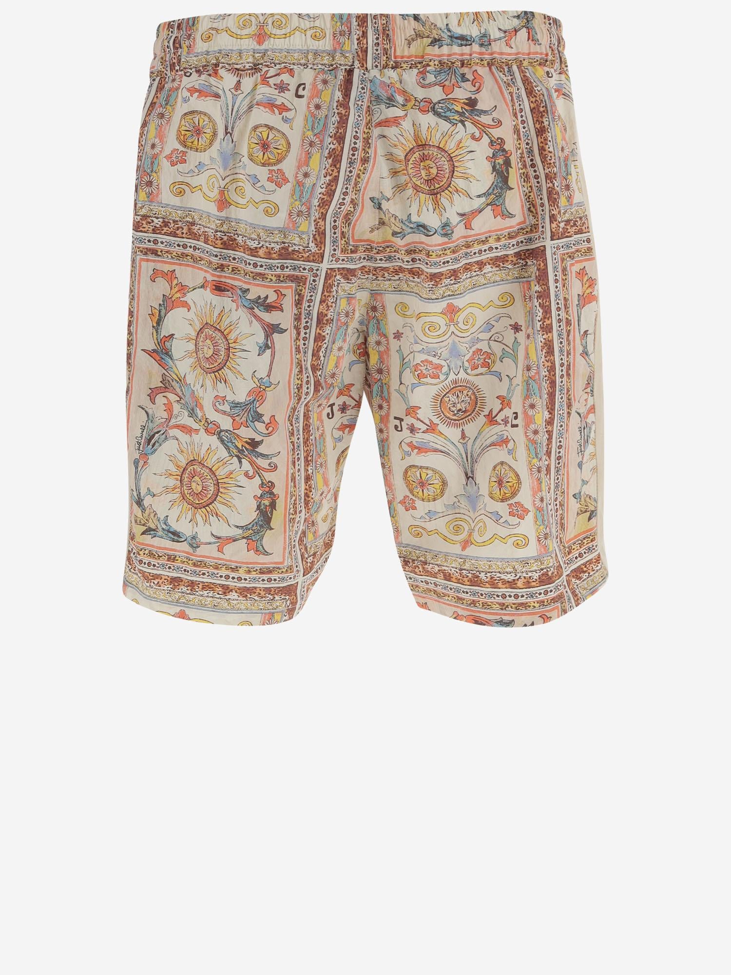 SHORTS IN NYLON CON STAMPA ORNAMENTALE 80OAD334 CQDP3R85 JUST CAVALLI 