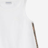 TOP IN COTONE CON FINITURE CHECK 8117437 WHITE BURBERRY KIDS 